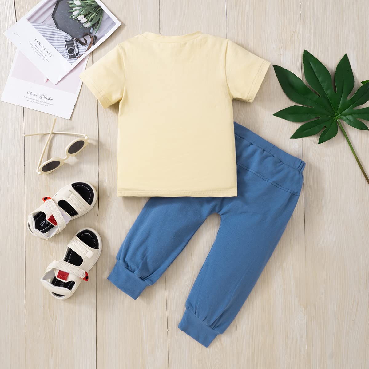 Pudcoco Toddler Baby Boys Birthday Outfit Two Groovy T-Shirt And Long Pants Set Summer 2 Years Old Birthday Clothes 2-3 Years