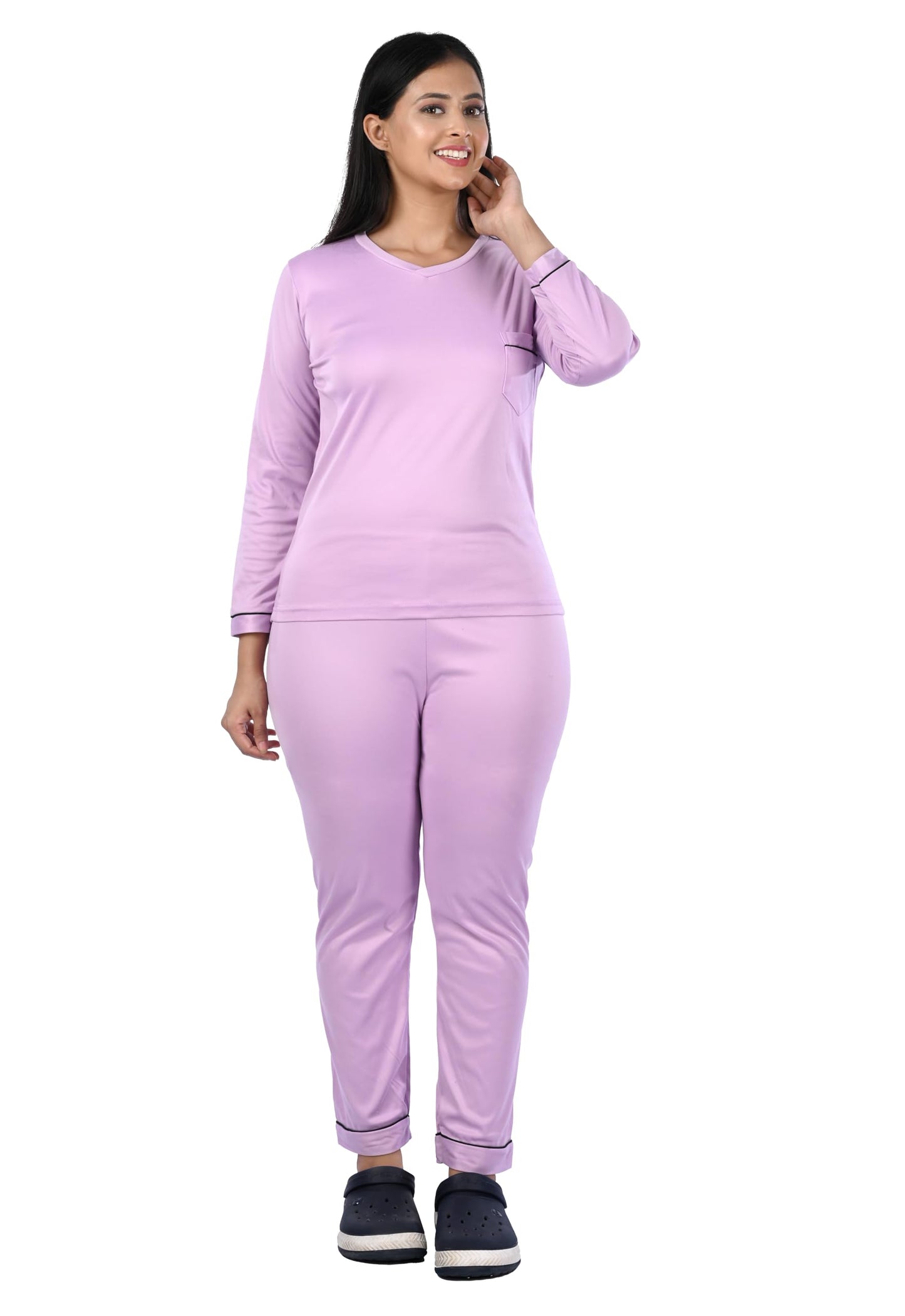 MUKHAKSH Girls Cotton Little Angel Beautiful Summer Night Suit Set (Violet, 1112 Years) Very Comfortale