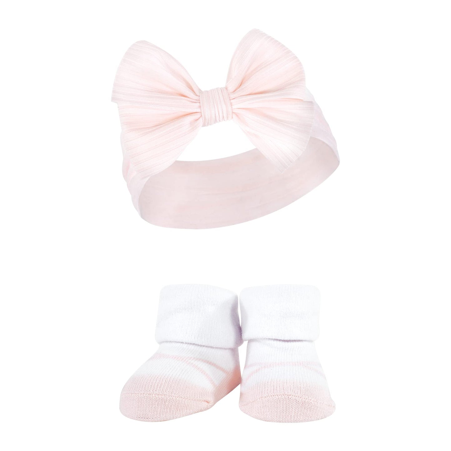 Hudson Baby Baby Girls' Headband And Socks Giftset, Teal Pink, One Size