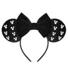 Lylin Mouse Ears Headbands, Princess Mouse Ears With Sequin Bow For Women Girls Adults, Sparkle Mouse Ears Hair Accessories For