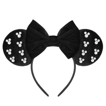 Lylin Mouse Ears Headbands, Princess Mouse Ears With Sequin Bow For Women Girls Adults, Sparkle Mouse Ears Hair Accessories For