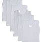 Bambini 0346 M Rib Knit White Sleeveless Tank Top Shirt, Medium - Pack Of 6