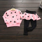 Little Girl Clothes Infant Outfits Set 2 Pieces Long Sleeved Tops And Pants (Pink, 18-24 Months)