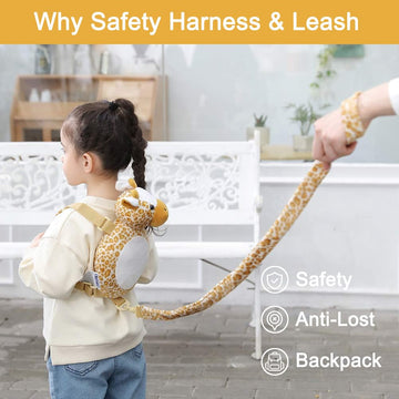 Berhapy 2 In 1 Toddler Leash, Toddler Safety Harness Backpack With Leash, Children'S Walking Leash Strap With Backpack, Kid Leas