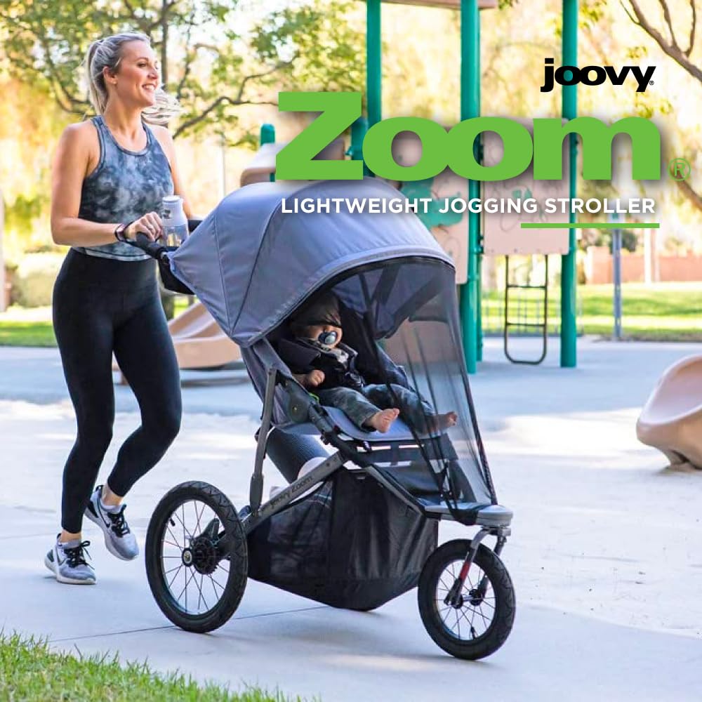 Joovy Zoom Lightweight Jogging Stroller Featuring High Child Seat, Shock-Absorbing Suspension, Extra-Large Air-Filled Tires, Par