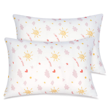 Zenssia Organic Cotton Toddler Pillowcases Pack Of 2, 13X18 Inches Travel Pillowcase With Envelope Closure, Soft & Breathable Ba