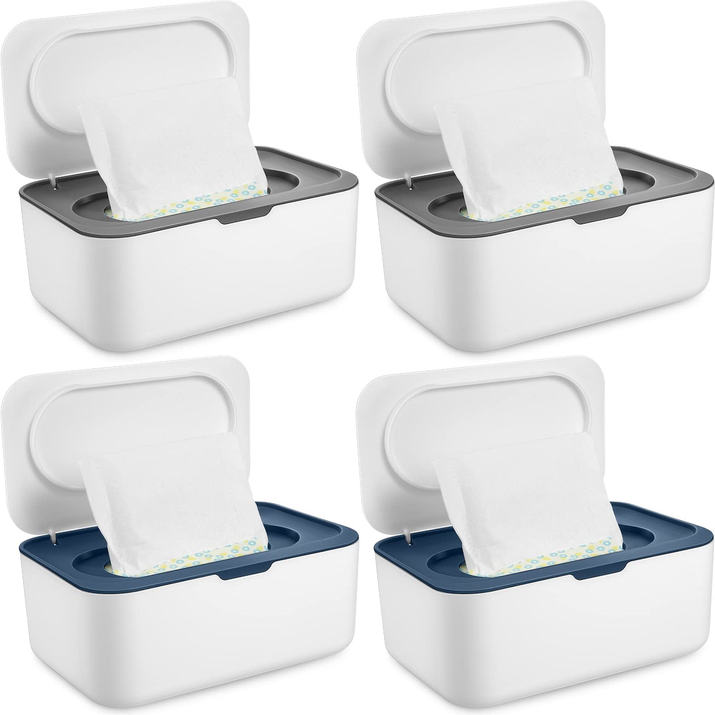 4 Pieces Wipes Dispenser Baby Wipes Case Container Case Wet Wipe Holder With Sealing Design Refillable Baby Wipe Dispenser Easy