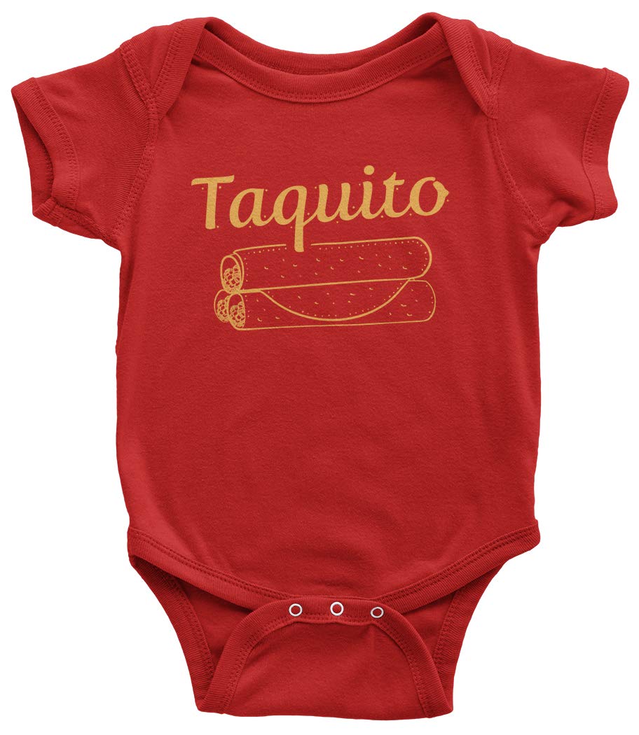 Threadrock Taquito | Baby Son Or Daughter Infant Bodysuit | 6 Months, Red