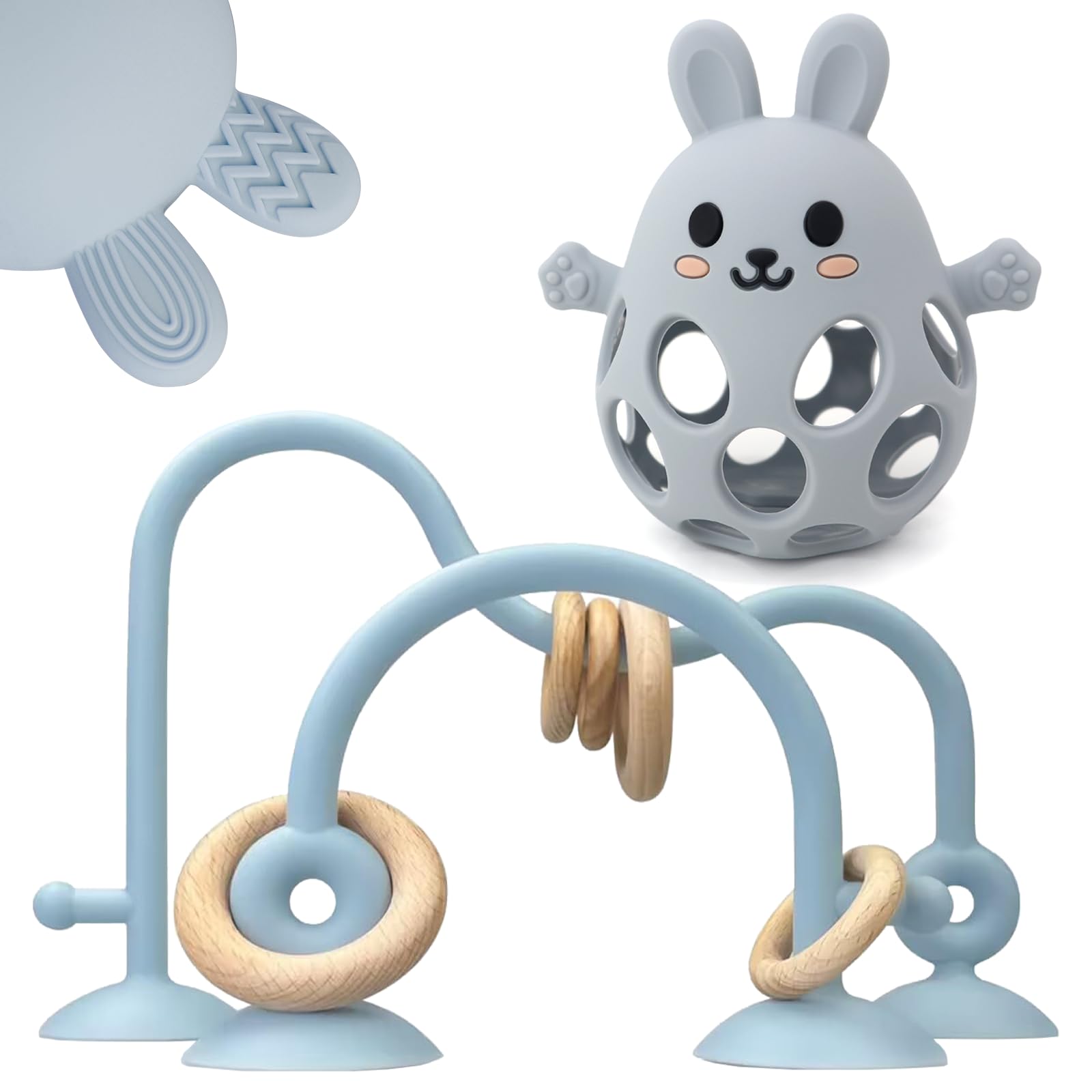Baby High Chair Suction Toys Teething Chew - Baby Teething Toys Silicone Teethers, Table Toys, Food Grade Silicon for 6 12 18 Mo
