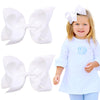 2Pcs Oaoleer Layered Grosgrain Ribbon Alligator Hair Clips, White 6-Inch Barrettes For Girls, Infants, Toddlers, Kids, And Teens