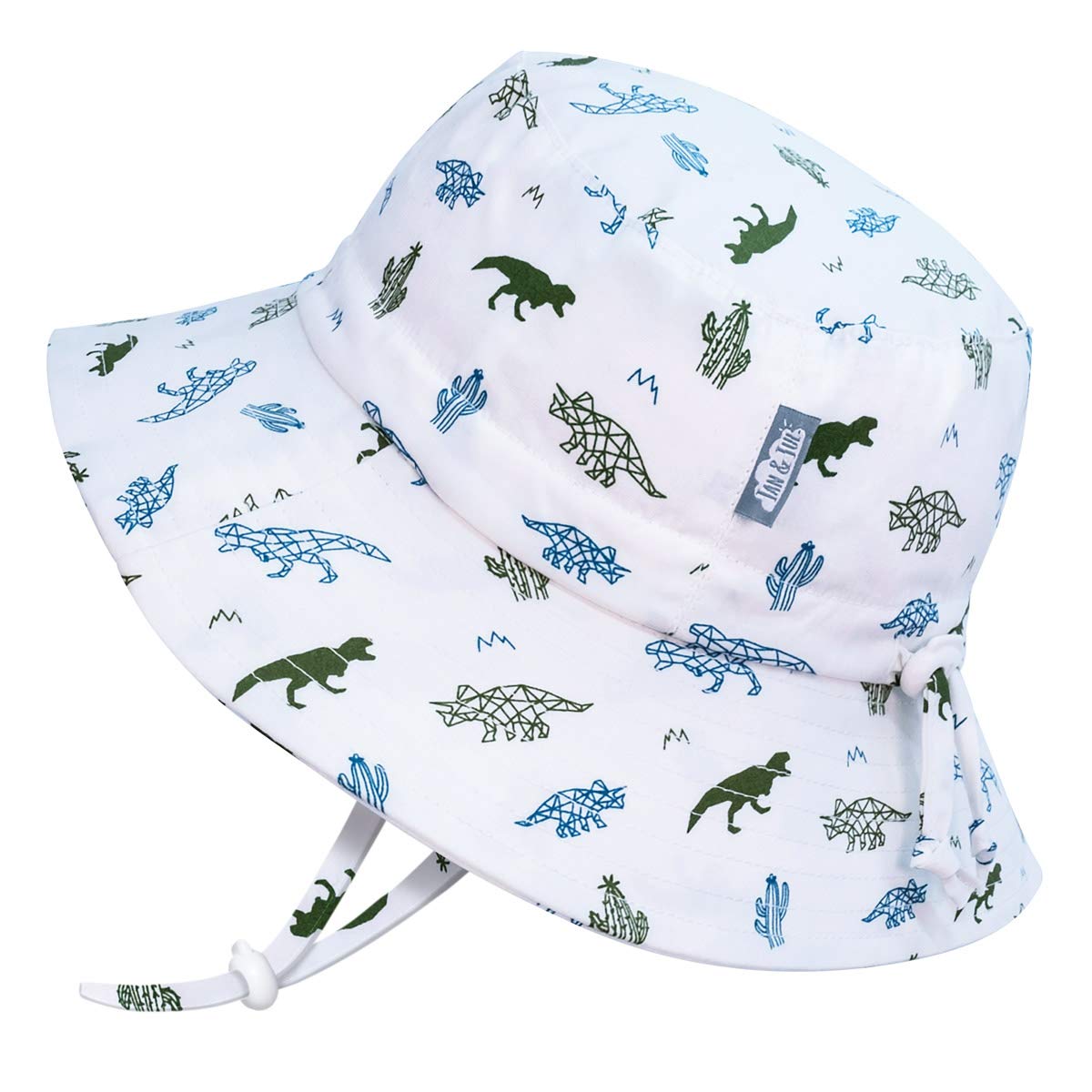 Jan & Jul Foldable Baby Boy Dinosaur Bucket Hat With Uv Protection (S: 0-6 Months, Dino)