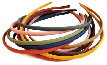 Annacreations 12 Pcs Fashion Plastic Matte Elastic Hair Bands Wavy Hair Comb Headband For Women  Multicolour