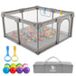 Baby Playpen for Babies & Toddlers, Large Playpen with Breathable Mesh, Anti-Slip Suction Cups, Zipper Door, Portable Indoor Out