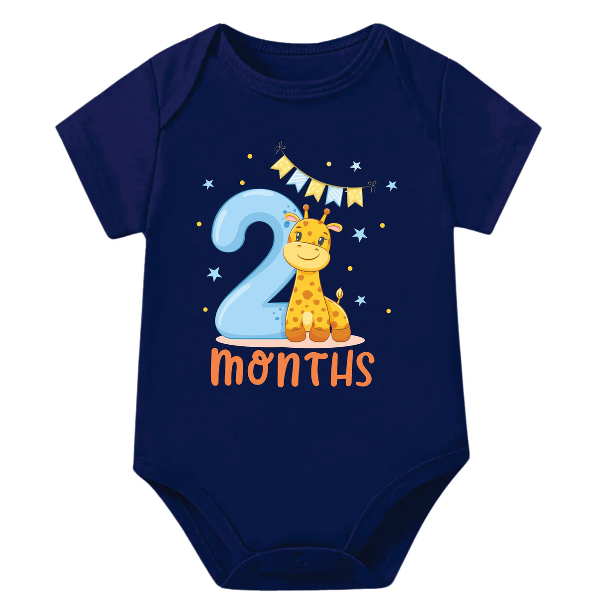 Lillypupp Monthly Milestone Two Months Birthday Unisex Cotton Baby Romper Bodysuit For New Born.2 Month Baby Boy Girl Dress Clot