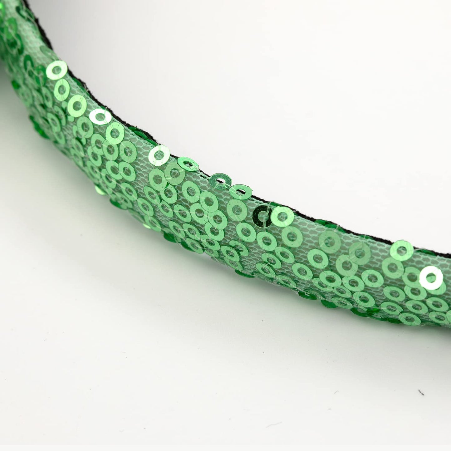 Foeran Mouse Ears Headbands Shiny Bows Mouse Ears Glitter Party Princess Decoration Cosplay Costume For Girls Women (Green/Pink)