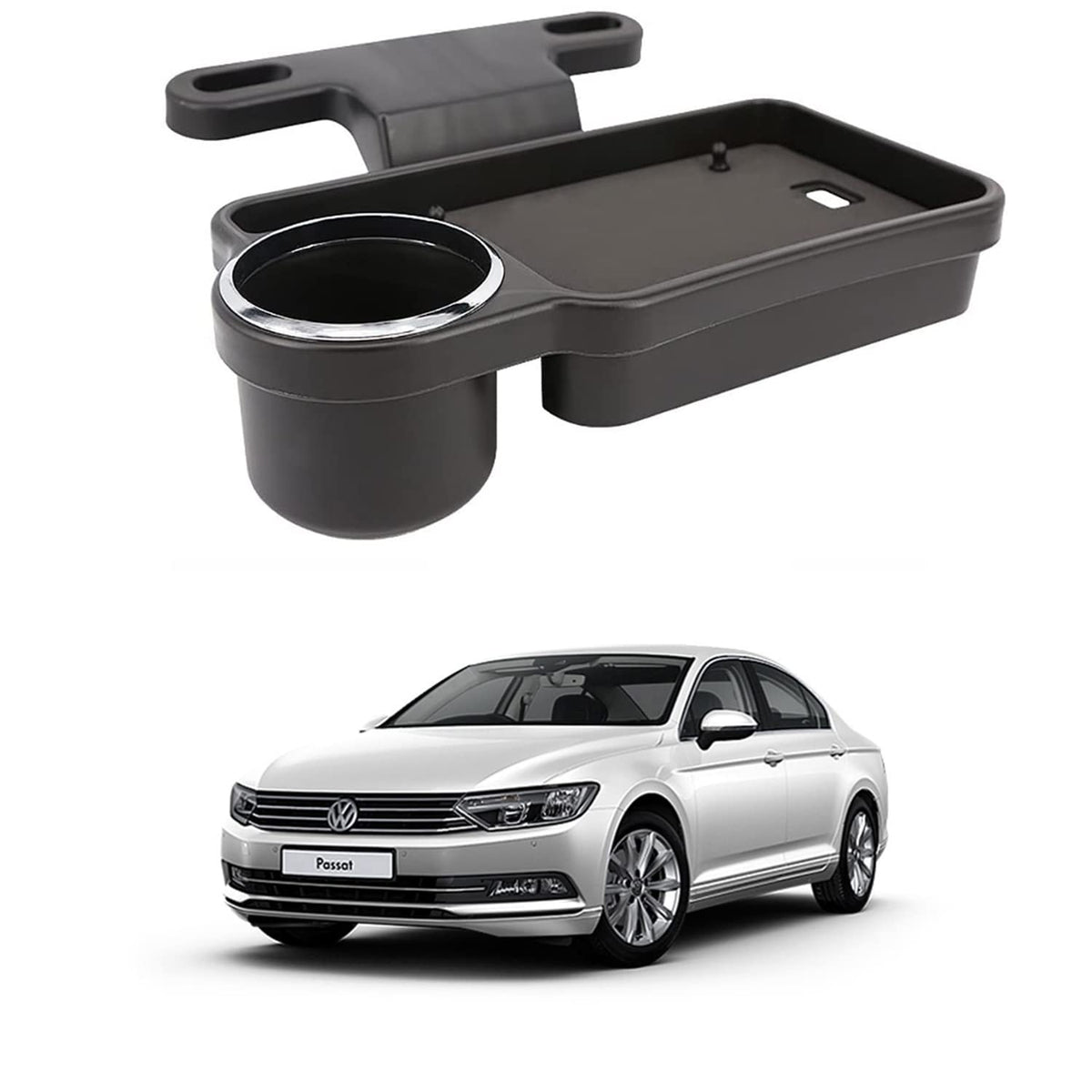 Oshotto (FT04) Foldable Car Auto Headrest Rear Back Seat Table Drink Food Cup Tray Holder Compatible with Volkswagen Passat  B