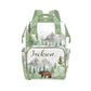 Noverbibi Custom Diaper Bag Backpack with Name Personalized Woodland Bear Nappy Bag for Mommy Mother's Day Gift Customized Adjus