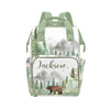 Noverbibi Custom Diaper Bag Backpack with Name Personalized Woodland Bear Nappy Bag for Mommy Mother's Day Gift Customized Adjus