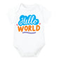 Lillypupp Hello World Quote Unisex Pure Cotton New Born Baby Romper Bodysuit Dress For Baby Boys And Girls.