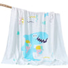 BEMBIKA Bamboo Muslin Blanket Baby 110X110 Cm Stroller Blanket Receiving Blanket for Newborn Unisex Baby (Ice Cream Shark)