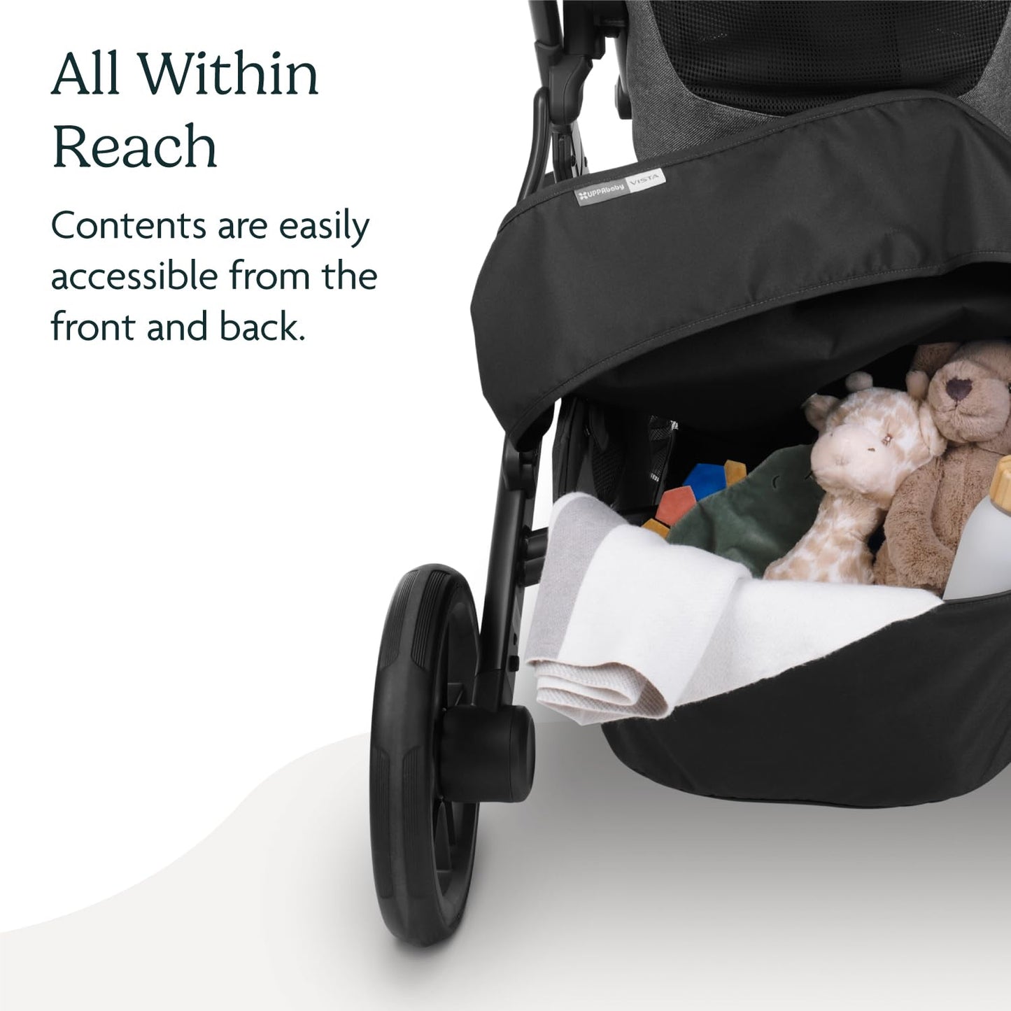 Uppababy Basket Cover For Vista V2 And Vista V3 Strollers - Protects And Conceals Belongings - Easy Attachment And Access - Wate