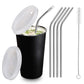 PARABRAHMA Stainless Steel Sipper for Kids with Straw Glass for Kids Milk Tumbler with Straw and Lid Sippy Cup with Gum Protecti