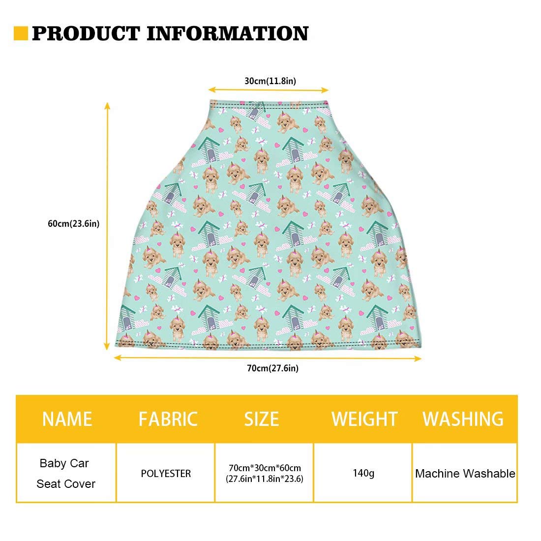 Afpanqz Floral Dachshunds Baby Car Seat Cover Canopy And Nursing Cover Infant Car Canopy Spring Autumn Winter Snug Warm Breathab