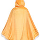 Party Chili Fur Princess Cape Fur Hooded Cloaks Costume For Girls Dress Up Yellow 8-10 Years(140Cm)