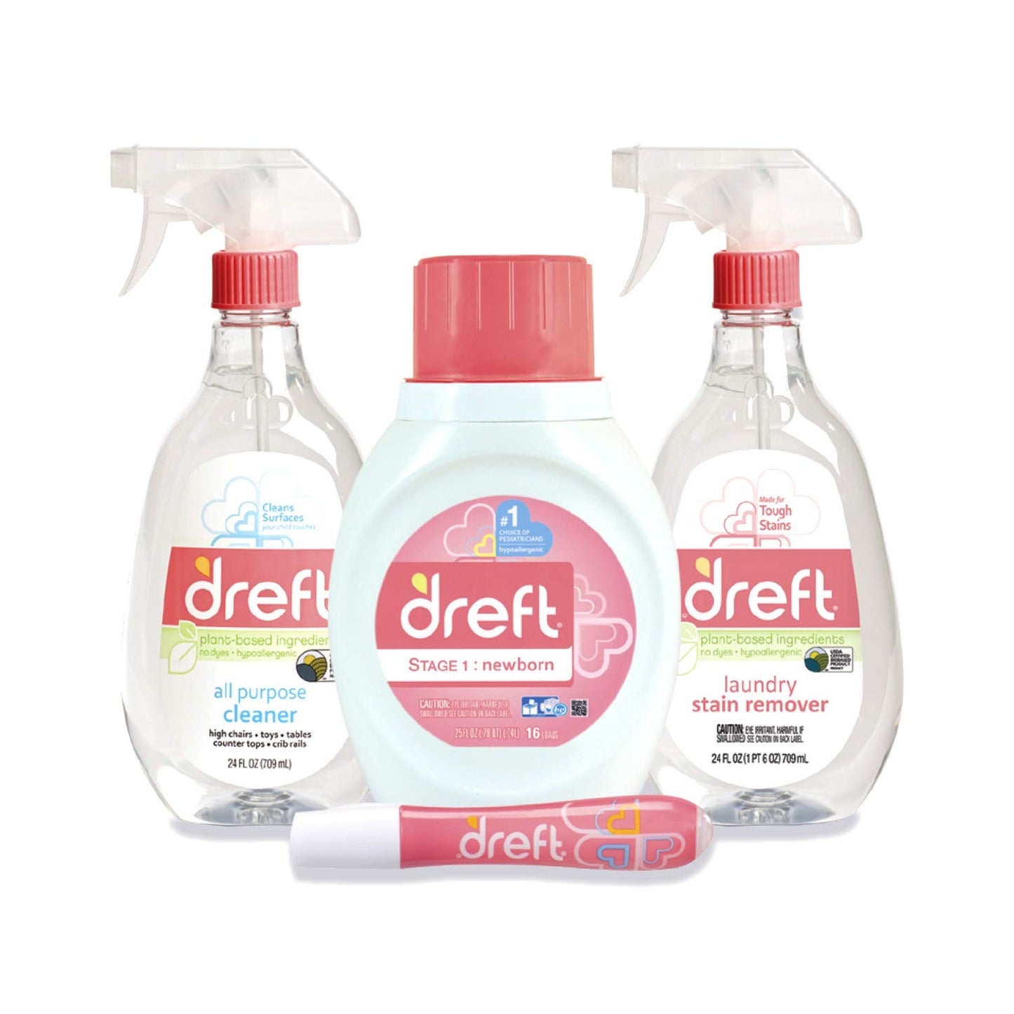 Baby Gifts Set By Dreft, Baby And Mom Gift Set With Liquid Laundry Detergent, Laundry Stain Remover, Stain Remover Pen & All Pur