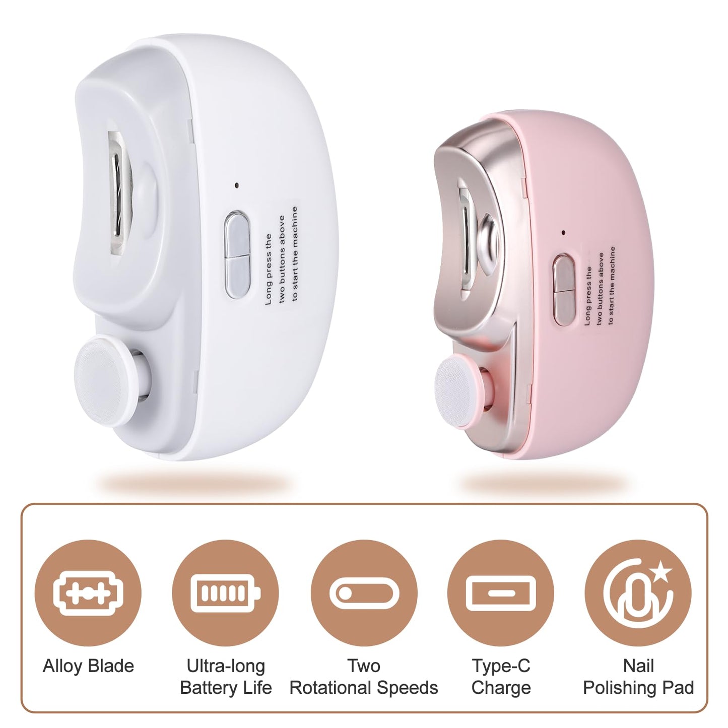 3 In 1 Electric Nail Clippers For Adults, Automatic Nail Grinder For Women Electric Nail Trimmer With Nail File Nail Buffer, Ele