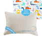 Lofe Organic Pillow With Cartoon Pillowcase - 16X22 Kids Pillow With 100% Organic Cotton Shell, Adjustable Loft Organic Youth Pi