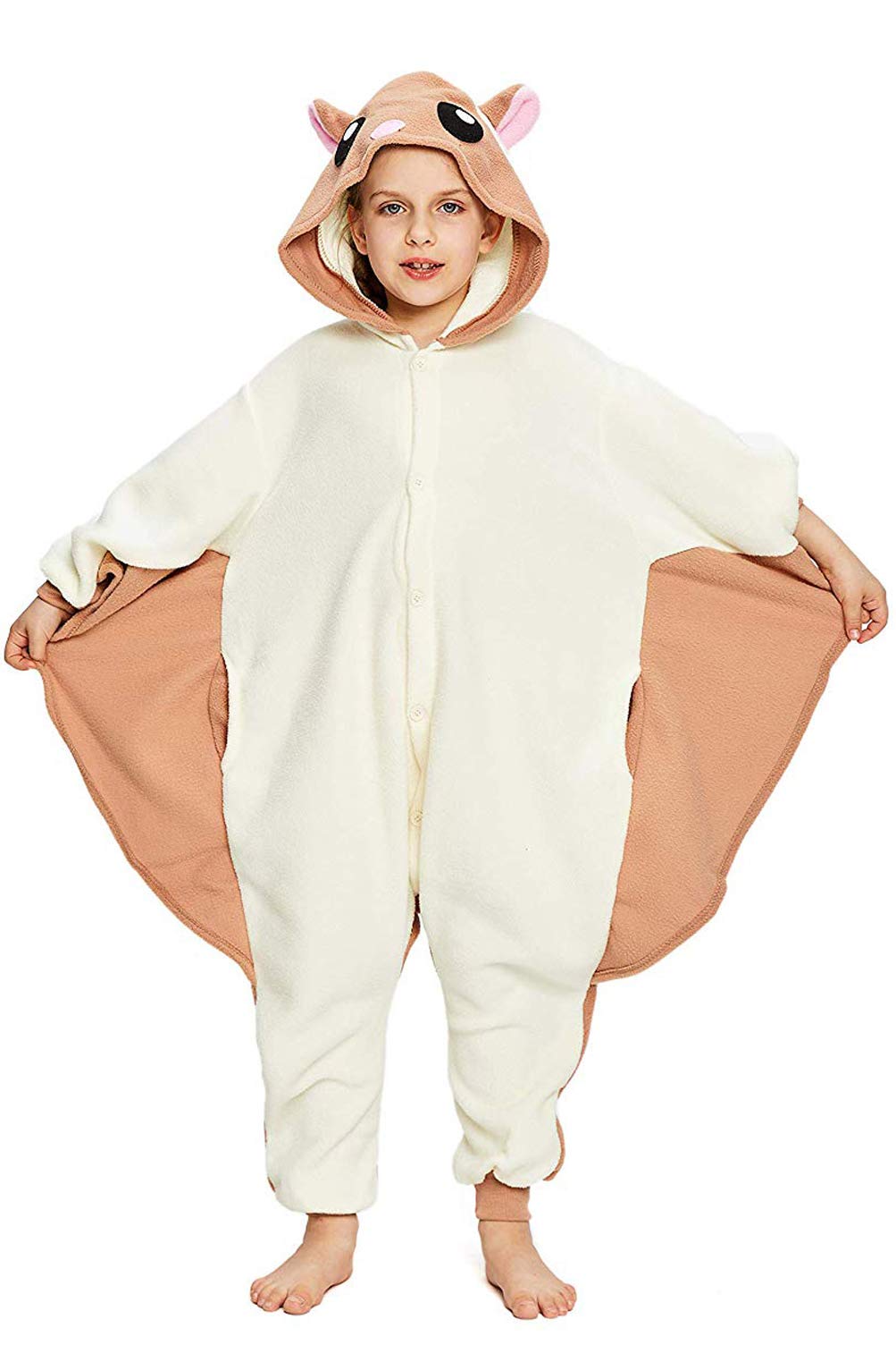 Canasour Chipmunk Onesie For Kids Halloween Cosplay Costume Girls Animal Unisex Outfuit Flier Mouse One Piece Hooded Soft Pajama