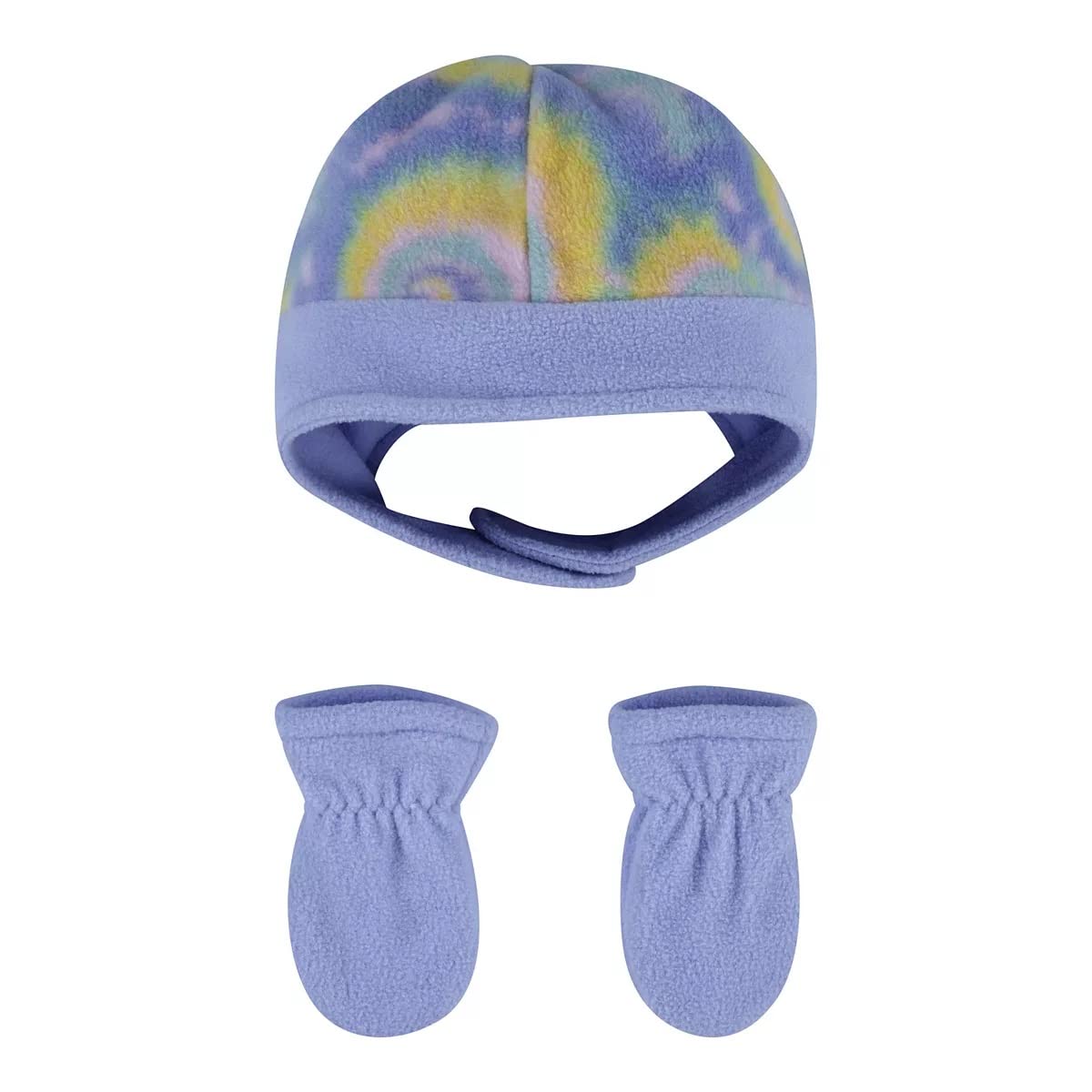 Nike Baby Girl Tie Dye Trapper Hat & Mittens 2 Piece Set (Purple(1A2956-Pot)/Yellow, 2-4T)
