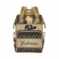 M Yescustom Personalized Diaper Bag For Baby, Large Capacity Custom Brown Crown Prince Diaper Bag With Name, Waterproof Diaper B