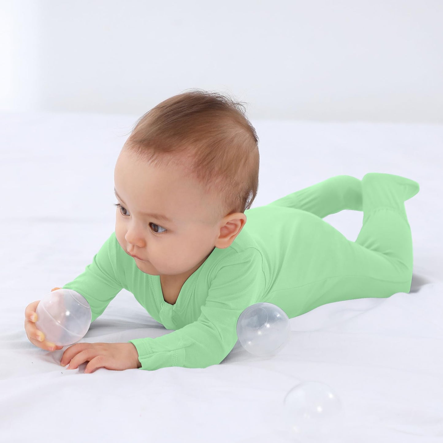 Guisby Rayon Made From Bamboo Baby Clothes, Double Zipper For Baby Boy ,Soft Rayon Pajama For Boy Girls 6-12 Months