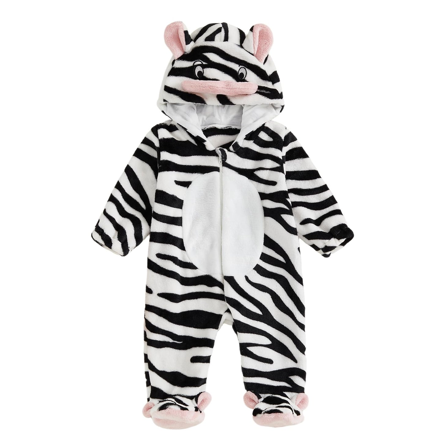 Toddler Baby Halloween Costume Baby Girl Boy Halloween Jumpsuit Fall Winter Clothes for Infant Toddler Kids (Black Zebra, 3-6 Mo