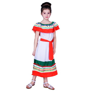 Pgond Mexican Traditional Dress Vestidos Mexicanos Cinco De Mayo Dresser 4-6Y