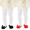 Baby Girl Tights Non Slip Baby Tights Shoe-Look Leggings Bow Cotton Pantyhose 12-24 Months For Toddler 2 Pack (Black, Red, M)