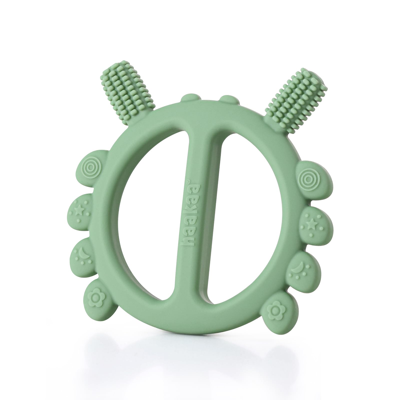 Haakaa Silicone Crab Baby Teether,Teething Toys,360 Baby Toothbrush Head for Infant Self-Brushing Training,Food-Grade Silicone,P