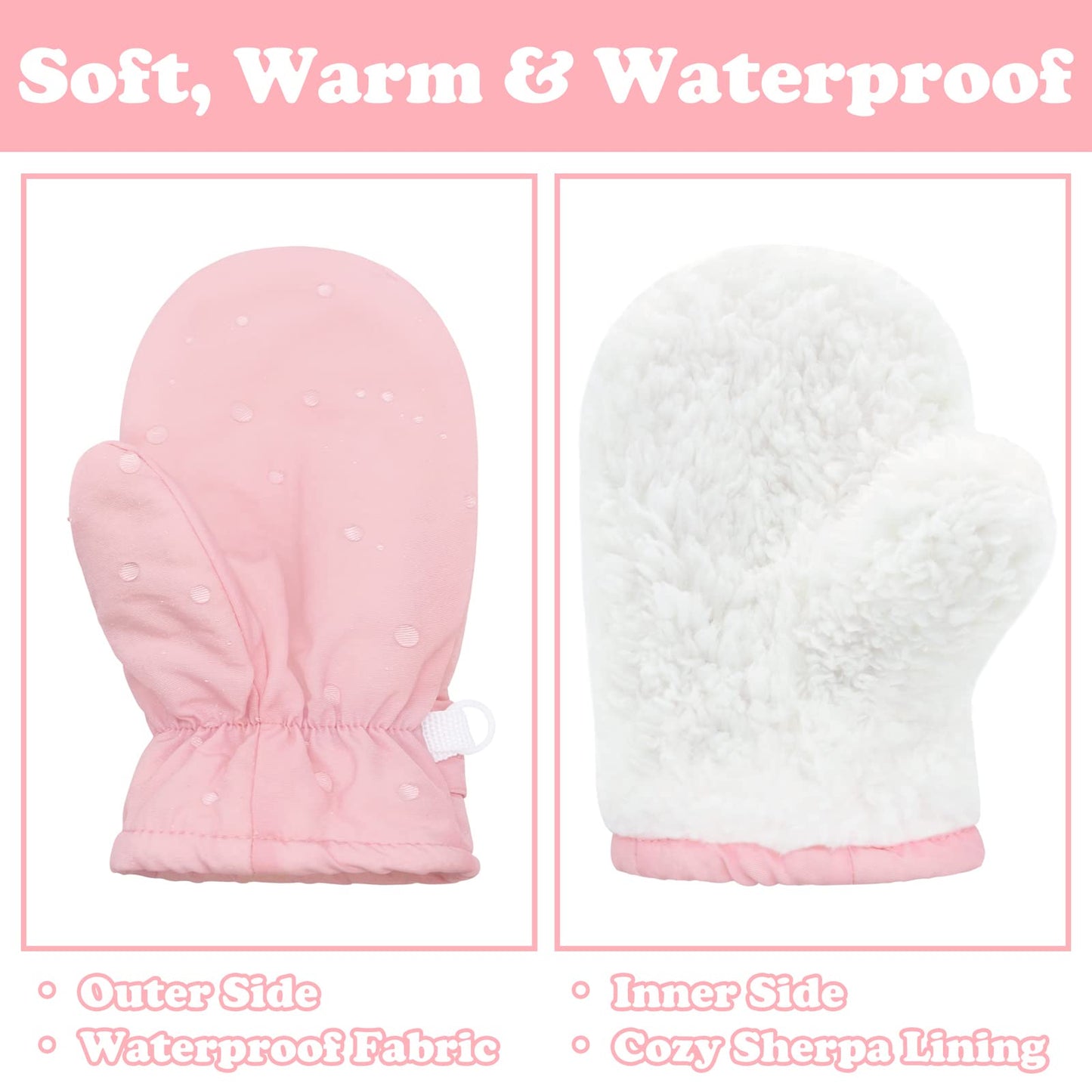 Sarfel Toddler Winter Gloves Baby Mittens Winter Baby Gloves 12-18 Months Toddler Snow Gloves Toddler Mittens For Toddler Girls