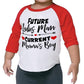 Future Ladies Man Current Mama'S Boy Raglan T-Shirt Toddler Boy Valentine'S Day 3/4 Sleeve Top Spring Cotton Outfit (1-2T, Red)