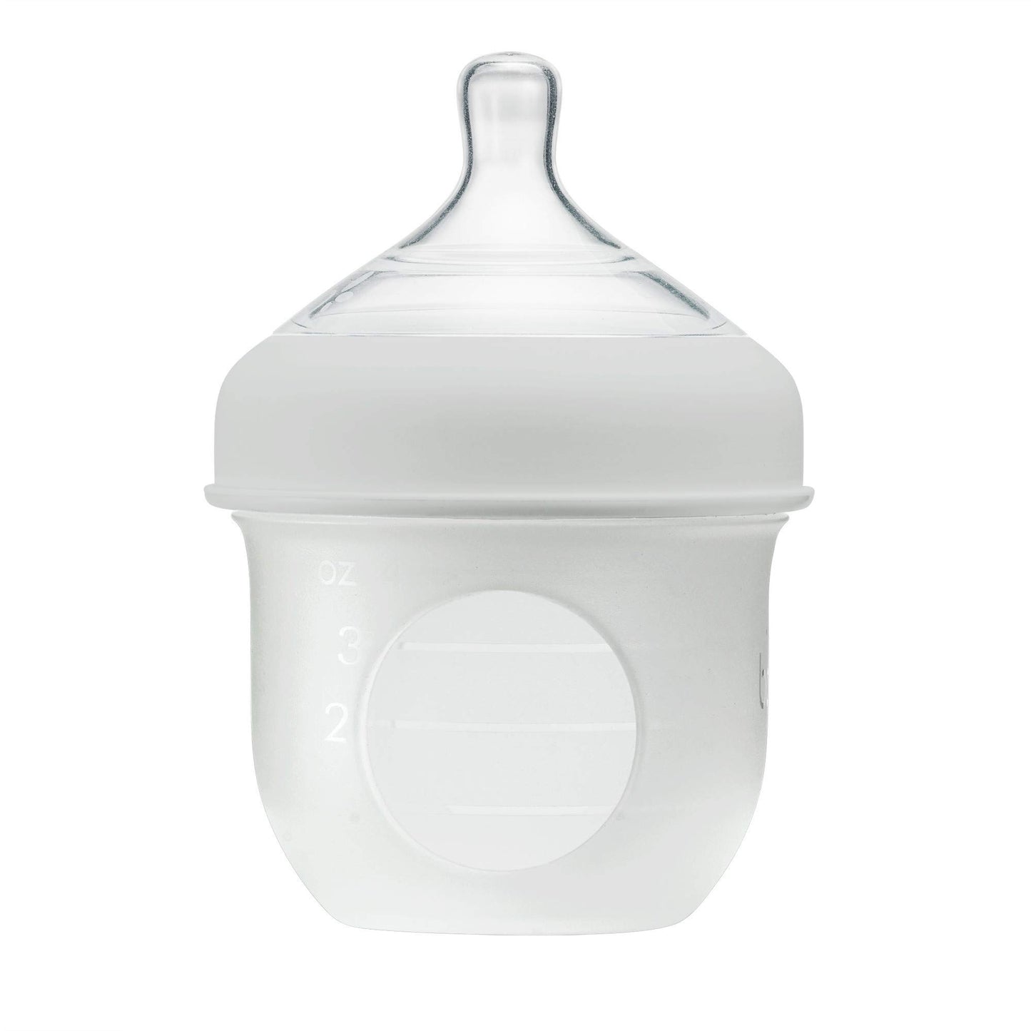Boon Nursh Reusable Silicone Baby Bottle With Collapsible Silicone Pouch Design - Everyday Baby Essentials - Stage 1 Slow Flow B
