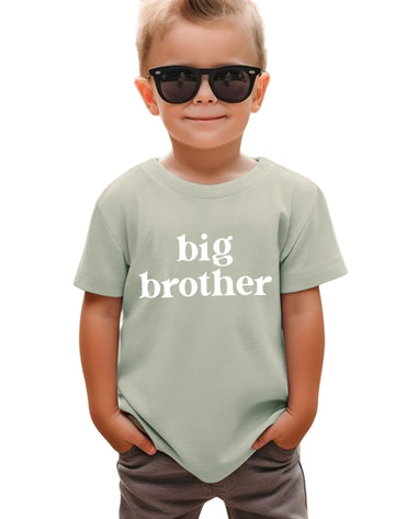 Sanixjoo Big Brother Shirt For Toddler Baby Boy Promoted To Big Brother Announcement T-Shirt Kids Summer Short Sleeve Tees(Sage