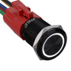 Apiele 16Mm Latching Push Button Switch 12V Dc On Off Black Shell With Led Angel Eye Head For 063 Mounting Hole With Wire Socket
