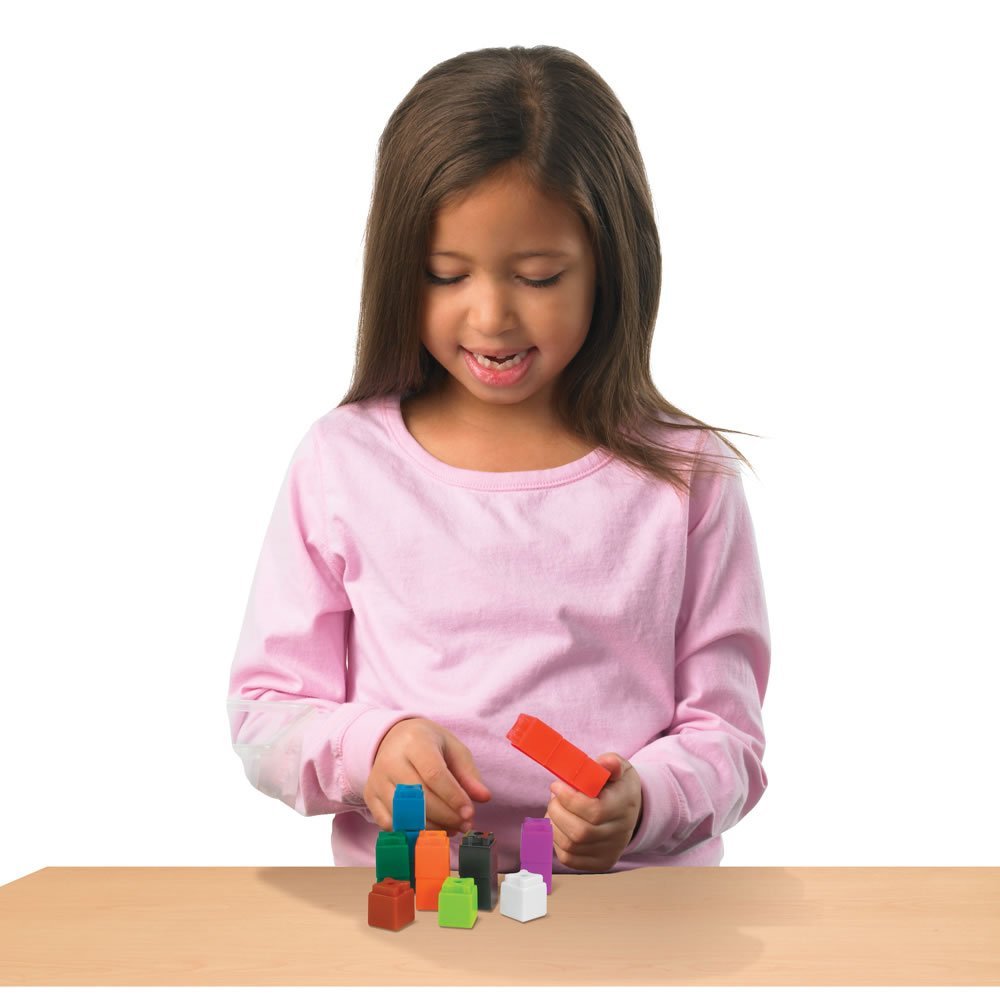 hand2mind Interlocking UniLink Math Linking Cubes, Plastic Cubes, Color Sorting, Connecting Cubes, Math Manipulatives, Counting
