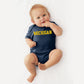 Ugp Campus Apparel Yc01 - Michigan Wolverines Basic Block Creeper - Newborn - Navy
