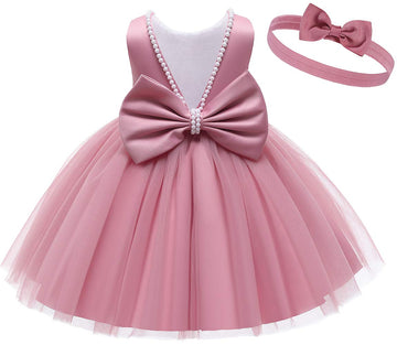 Baby Flower Girl Party Wedding Princess Dress,Sleeveless Floor Length Tutu Tulle Dance Birthday Gown 3T
