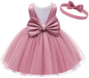 Jup Elle Baby Flower Girl Party Wedding Dress, Sleeveless Floor Length Tutu Tulle Dance Gown 6 Months