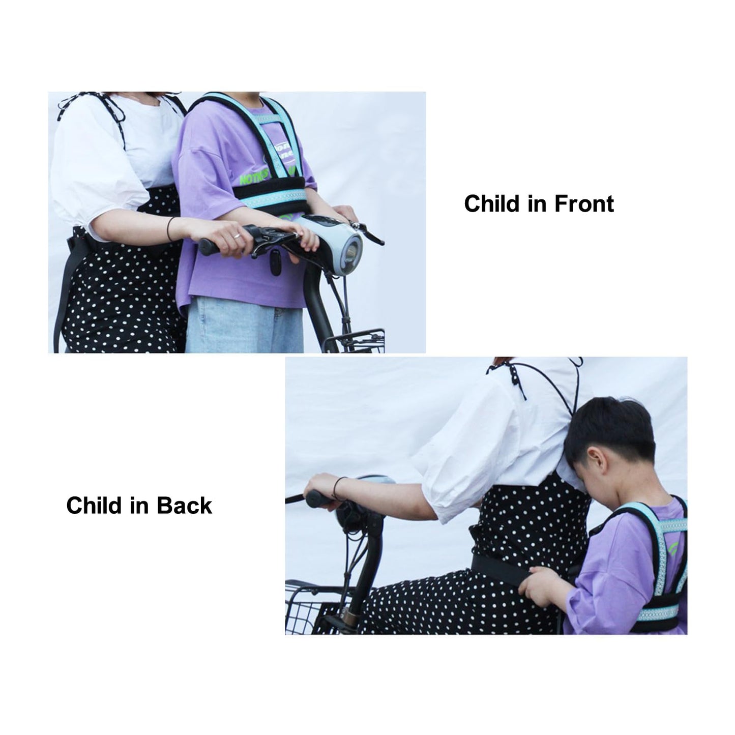 Child Motorcycle Safety Harness For Kids Reflective Anti-Fall Bike Motorcycle Back Seat Safety Belt Adjustable Cycling Walking H