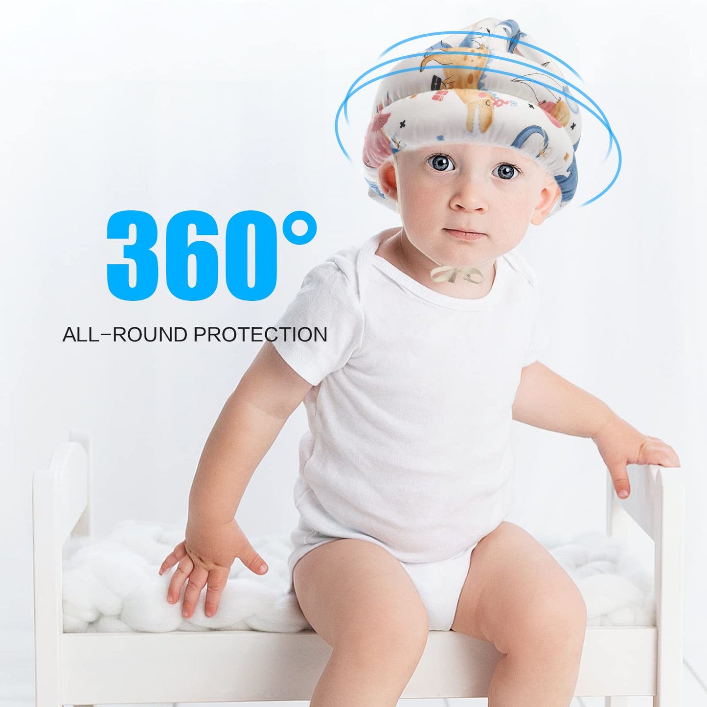 Baby Helmets For Walking, Infant Adjustable Cushion Safety Helmet, Baby Safety Helmet For Crawling Walking, Cute Dinosaur